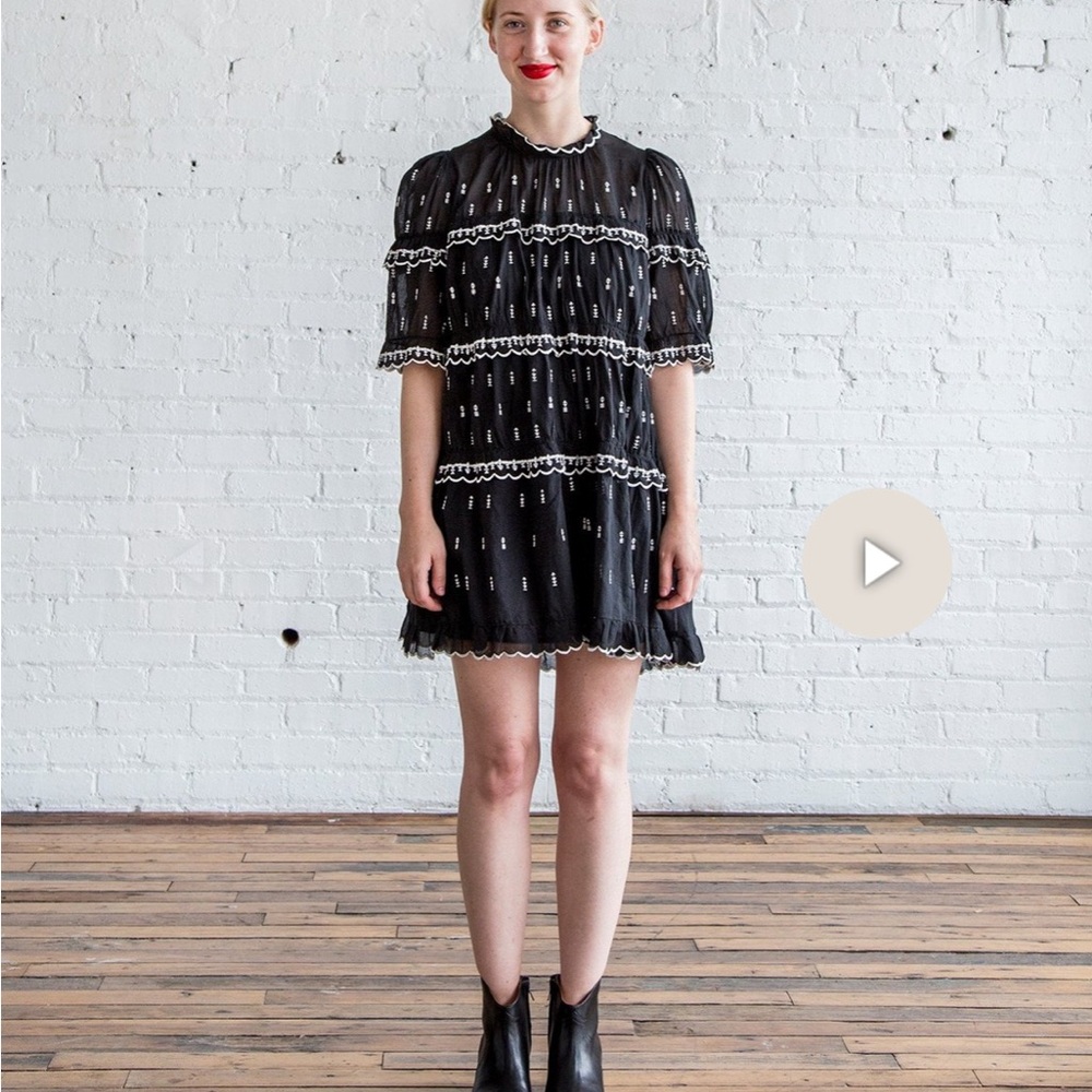 ISABEL MARANT ETOILE Black Lace Mini Dress